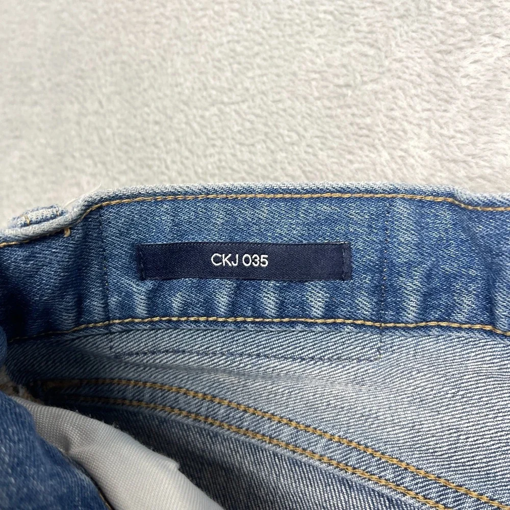 Calvin Klein Jeans Mens‎ 32x30 Blue Denim Light Wash Grunge Straight Leg CKJ 035